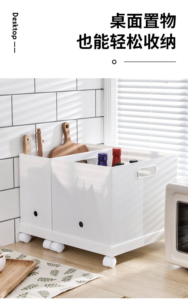 W15 portable pulley storage box, plastic PP file desktop organization box, A4 paper storage dust-proof storage box pic 6