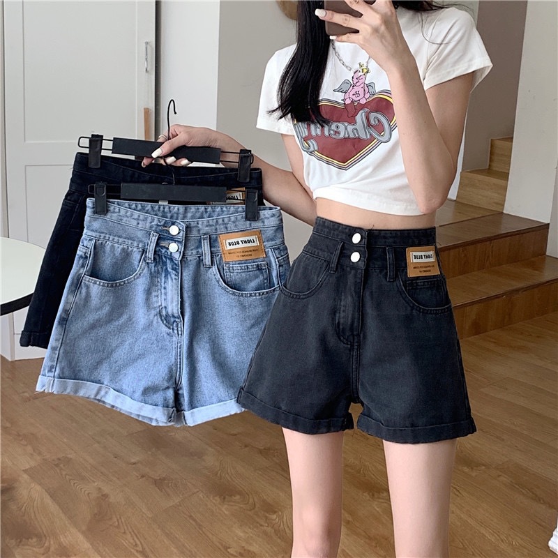 牛仔短裤女2023夏新款韩版高腰破洞显瘦女式牛仔短裤外贸直销批发详情6