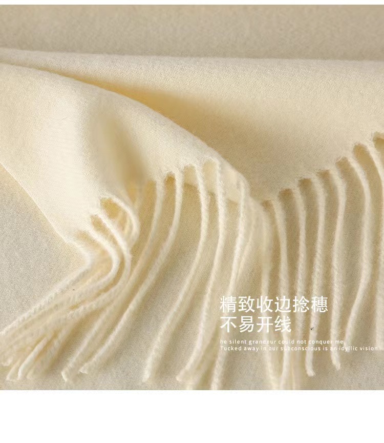 2023 Red Scarf Annual Conference - Wholesale of Chinese red faux cashmere Monochrome scarves, warm Korean-style fringed scarves, versatile pic 30