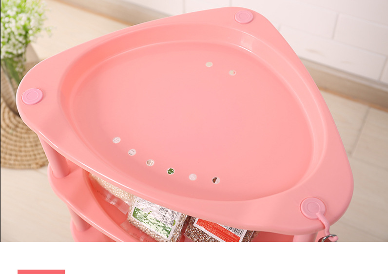 Plastic draining storage rack, non-drilling floor-standing storage rack, multi-functional corner combination kitchen and bathroom basin rack pic 6