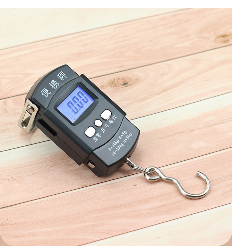 Wholesale electronic scales, portable scales, household luggage scales, 50KG portable pocket scales, express delivery scales, English gram weight gram scales pic 3