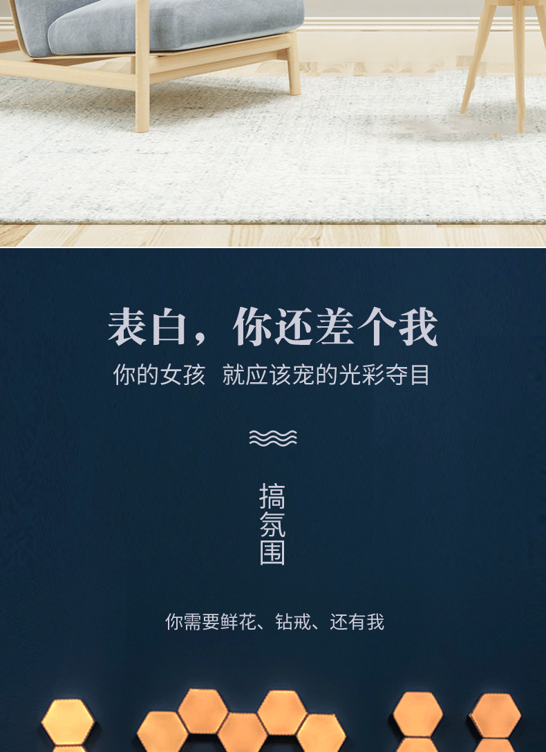 新款蜂窝六角边形拼接灯触摸壁式床头led小夜灯氛围装饰暖光灯详情7