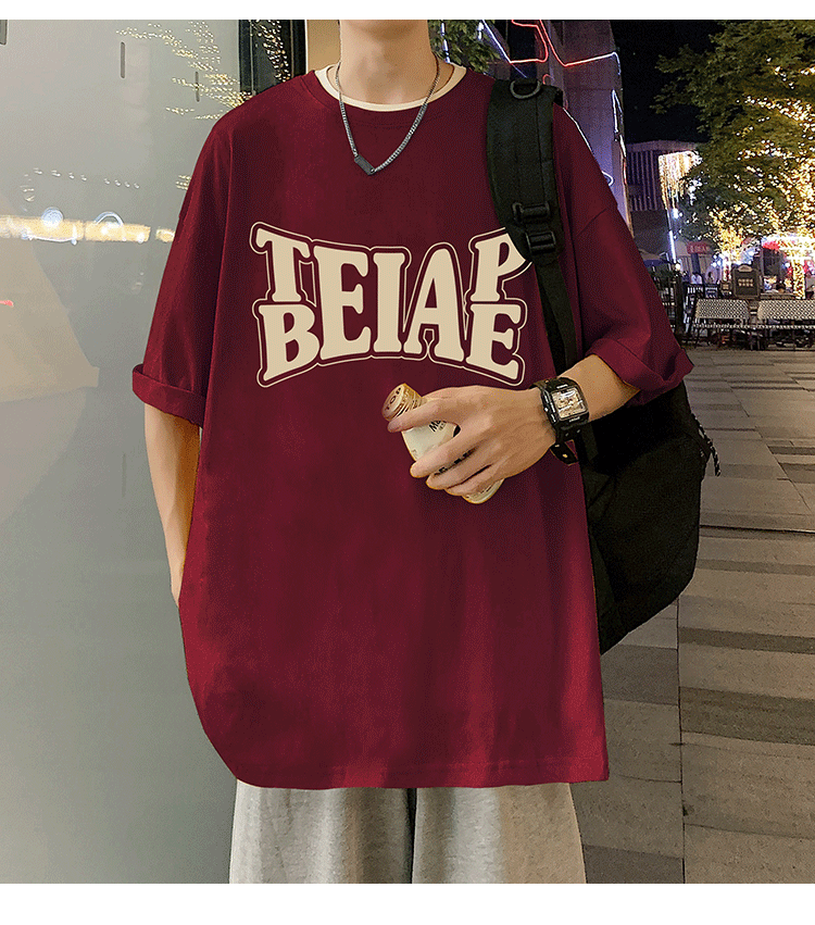 港风复古棉短袖T恤男ins潮牌夏季2024新款男装oversize宽松体恤详情25