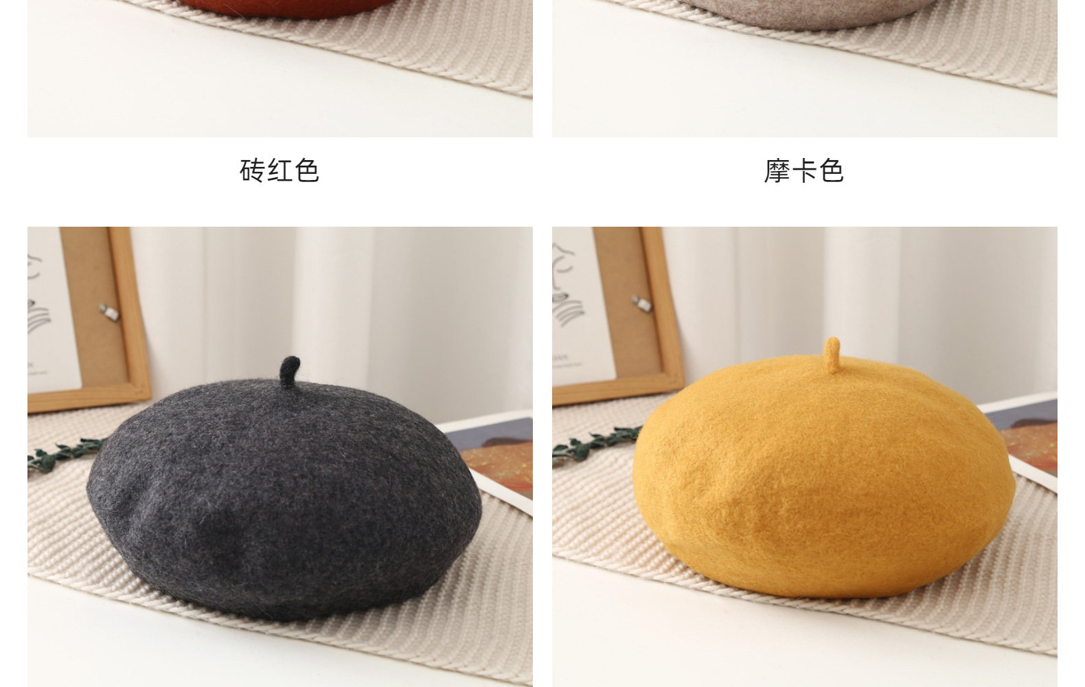 帽子女时尚秋冬羊毛贝雷帽韩国画家帽女生蓓蕾帽文艺百搭南瓜帽冬详情18