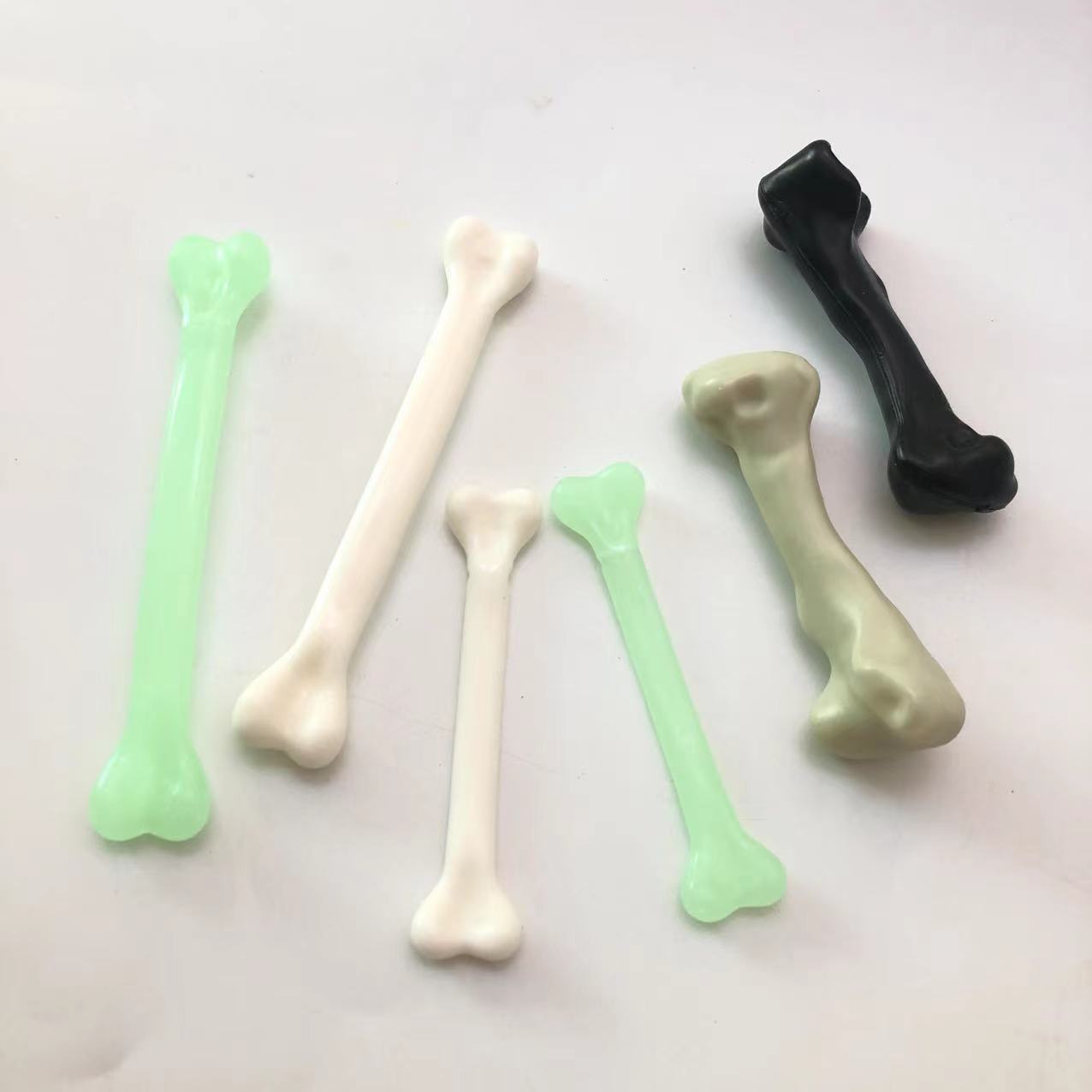 Halloween decorative bone props, prank toys, necklace accessories, white/luminous plastic skull bones pic 2