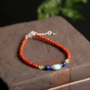 仇氏 天然南红玛瑙7mm圆珠手链 川料火焰红南红手串绕四圈佛珠详情13