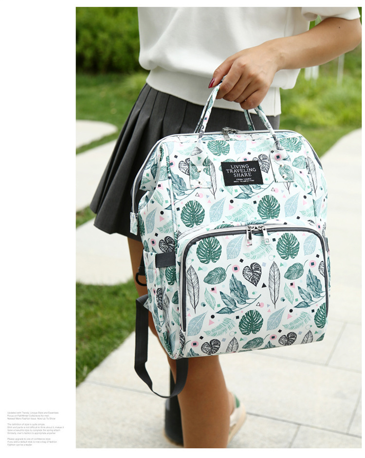 Wholesale of new mom bags, large-capacity waterproof double-shoulder baby bags with baby bottles and diapers, ultra-light mom baby bags pic 17