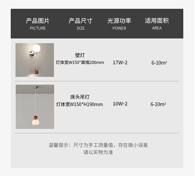 全光谱复古奶油风网红南瓜侘寂风吧台包豪斯护眼卧室床头小吊灯详情20