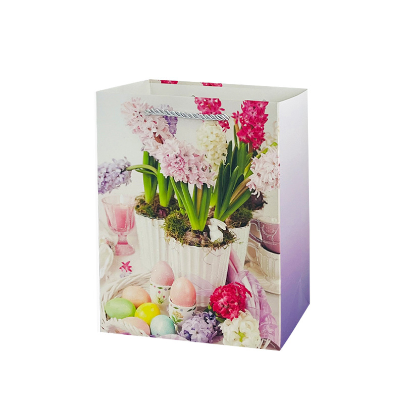 现货新款复活节210克白卡礼品纸袋撒粉手提袋包装袋 批发详情7