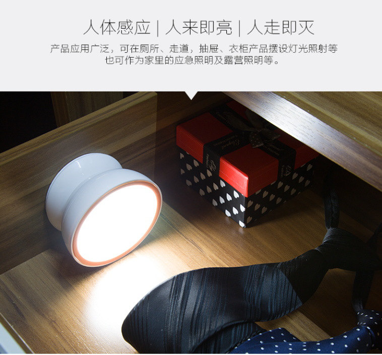 跨境专供 小夜灯led人体感应灯夜光灯3d卧室楼梯过道光控壁灯创意详情4