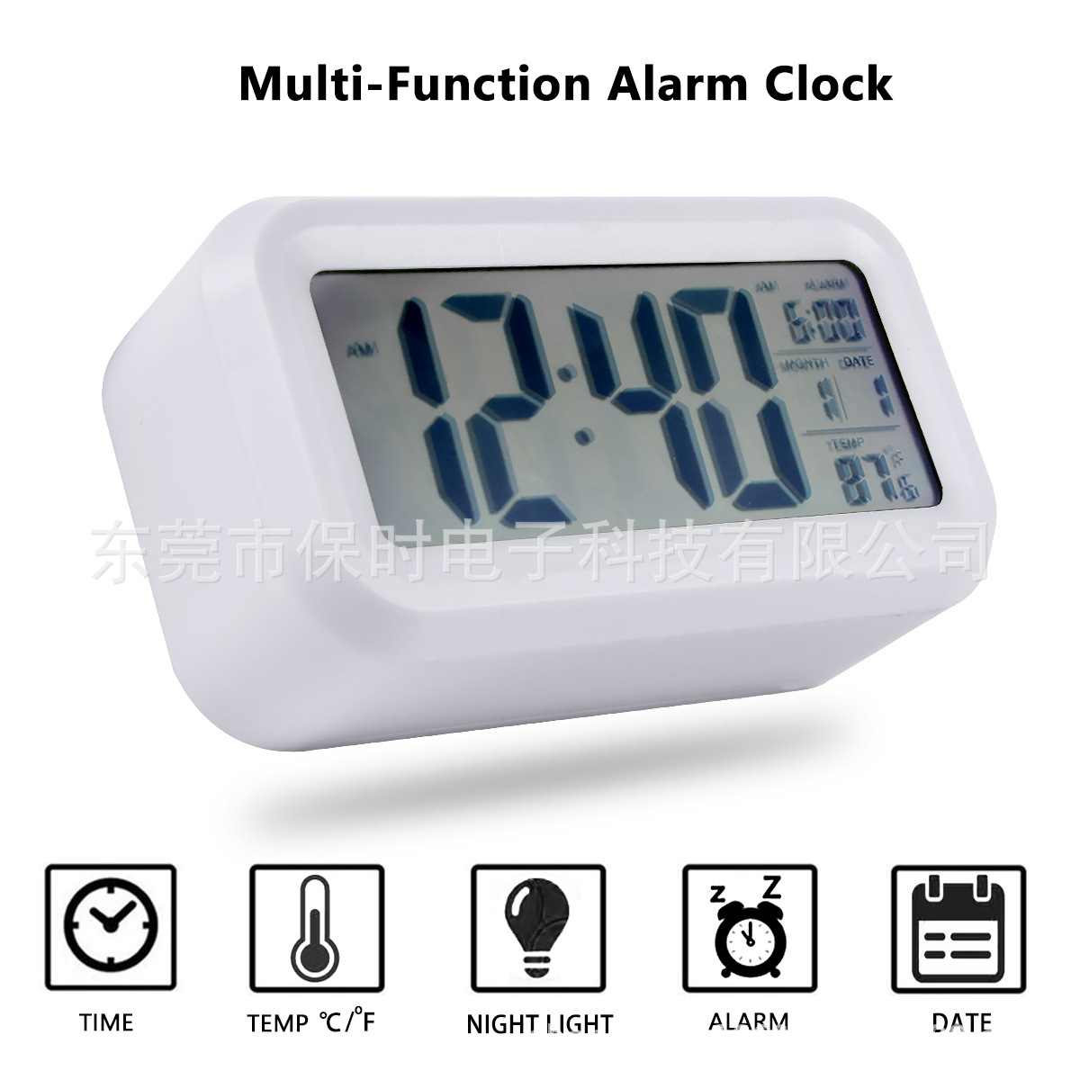 Temperature version Smart clock, silent clock, electronic clock, light-sensing alarm clock, Smart LCD alarm clock for sleepy students pic 2