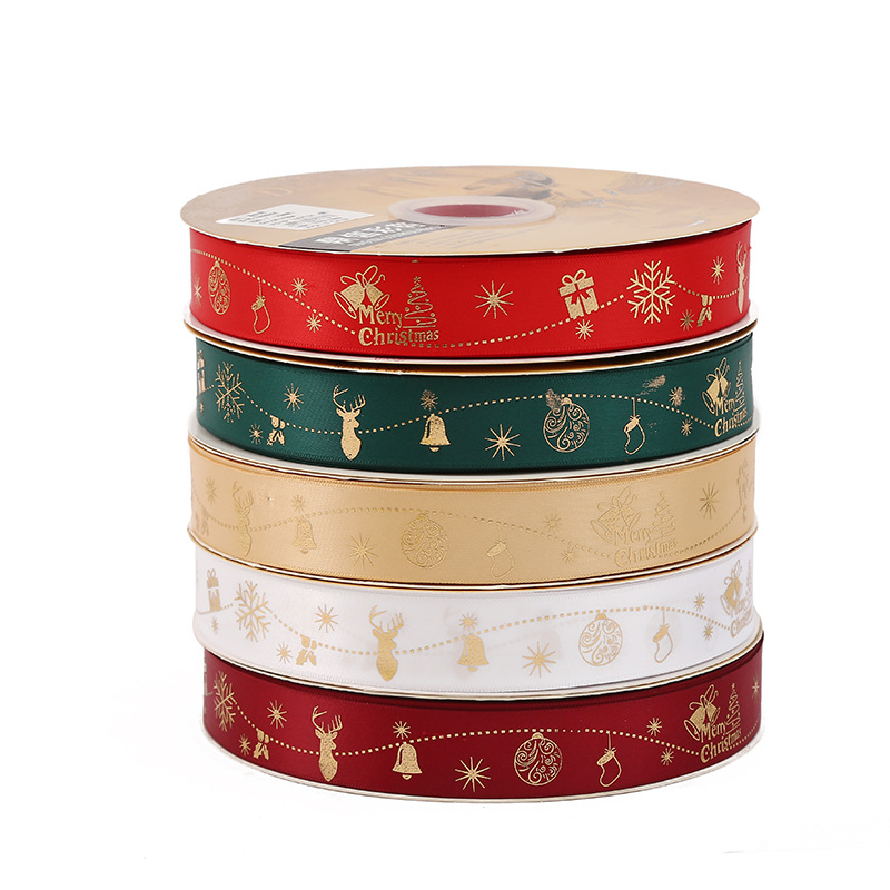 Dingxin Christmas ribbons are in stock and available for wholesale. Snowflake printed polyester ribbons, DIY gift packaging, and bow decoration pic 15