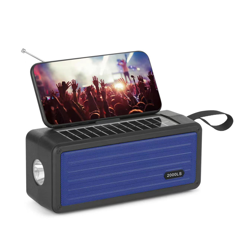 2000LS Solar-powered wireless Bluetooth speaker, cross-border FM radio, multi-functional flashlight, portable outdoor radio, African export Bluetooth speaker pic 8