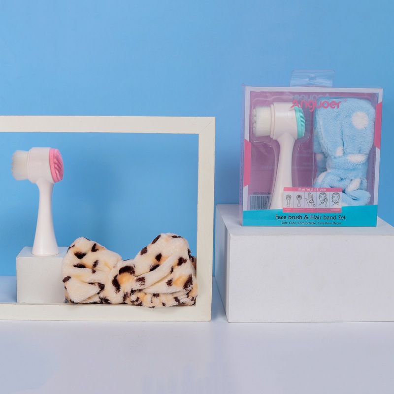 越光双头洗脸刷发带套装 硅胶洗脸刷 软毛硅胶洁面刷详情24