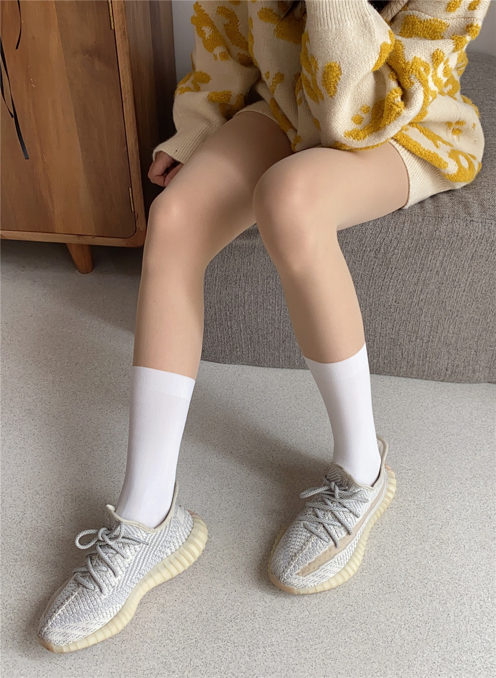 New patchwork stockings, black and white stockings, fake thigh stockings, sweet and cool fake calf stockings, sexy base stockings, pantyhose for women pic 16