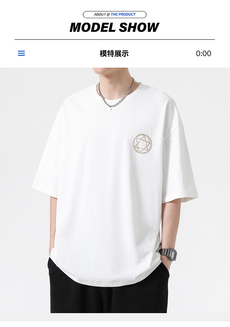 短袖T恤男夏季新款潮流港风宽松t恤加肥加大码百搭半袖体恤衫9XL详情8