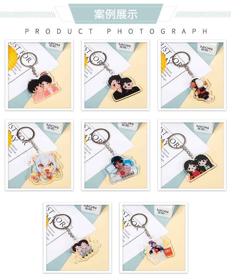 Factory wholesale acrylic keychains, star-related cartoon acrylic pendants, gifts, schoolbag hangers, customized pic 8