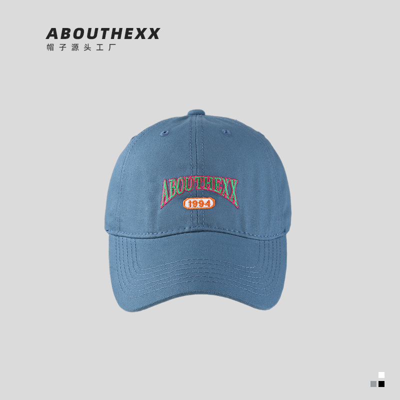 Nueva versión coreana bordado de letras softtop simple gorra de béisbol de cabeza grande para mujeres casual versátil Ins duck tong cap para hombres maré pic 19