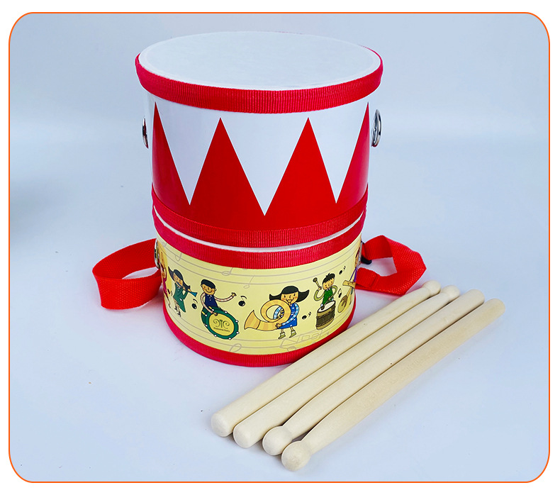 奥尔夫打击乐器儿童鼓双面军鼓6/8寸手拍鼓幼儿园教具表演用道具详情14