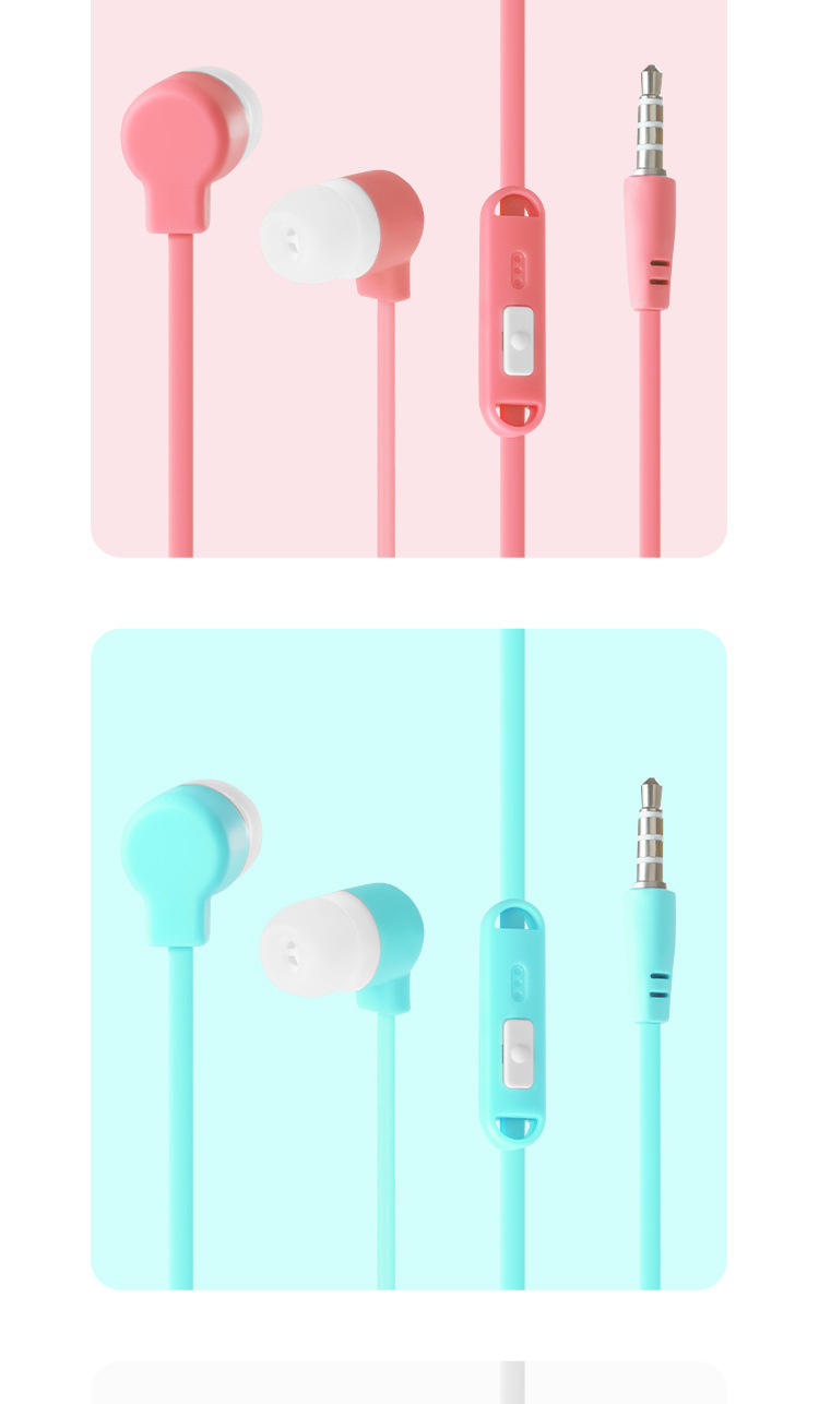 The cute student cartoon in-ear wired headphones with a high level of appearance and a storage case support KTV call answering buttons pic 18