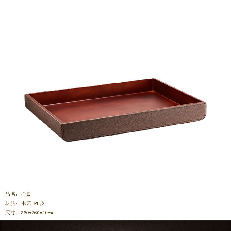 Factory direct sales of high-end leather hotel room tissue boxes, supplies boxes, tea compartments, trays, notepads and storage boxes pic 8