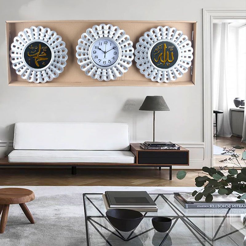 European, American and Arabic gilded living room wall clock, household watch, sofa background wall clock, modern and simple wall clock, three-in-one wall clock pic 26