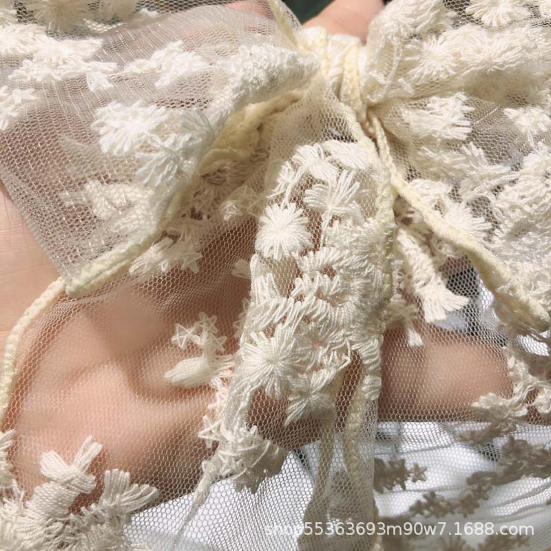 Big bow leather band hair tie, Korean sweet and cute ribbon lace fabric hair band headband, fresh and light forest girl style pic 7