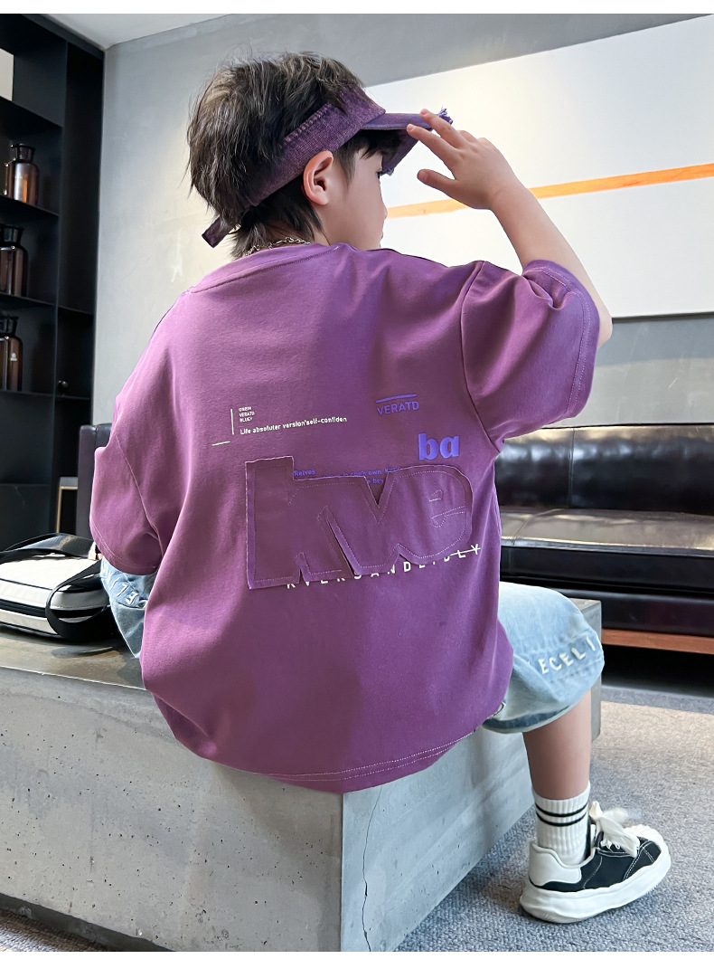 男童短袖T恤夏装2024新款儿童夏季纯棉上衣男孩中大童原创半袖潮t详情28