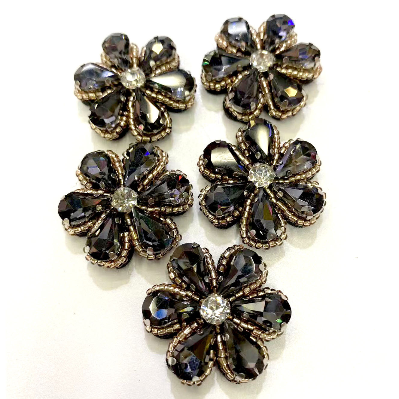 原创设计水晶小花配件手工串珠小花配件头饰发饰鞋帽服饰辅料配件详情5