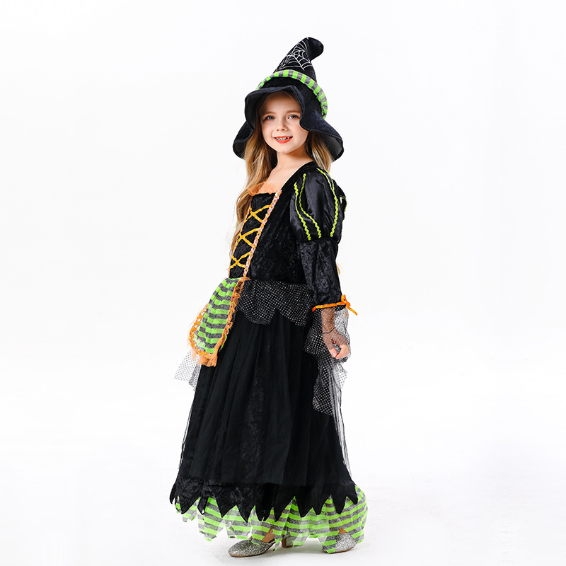 2024万圣节cosplay儿童女巫服装cos跨境女孩派对舞台表演服装厂家详情14