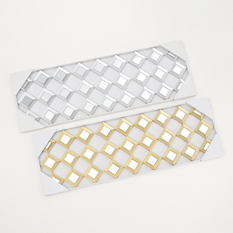 新款现货三连装饰小镜创意菱形居家装饰镜贴墙艺术拼接组合创意镜详情4