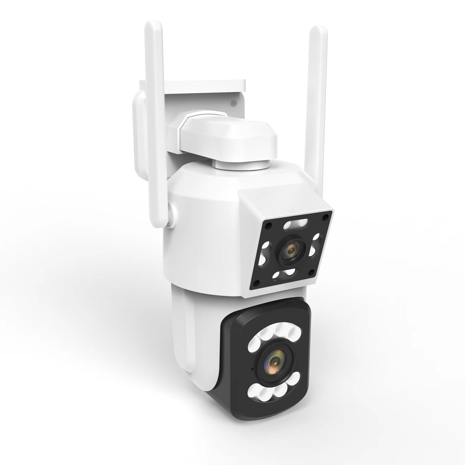 Panoramic no-blind spot monitor, outdoor mobile phone remote dual wide-angle dual-screen gun-ball linkage camera pic 1