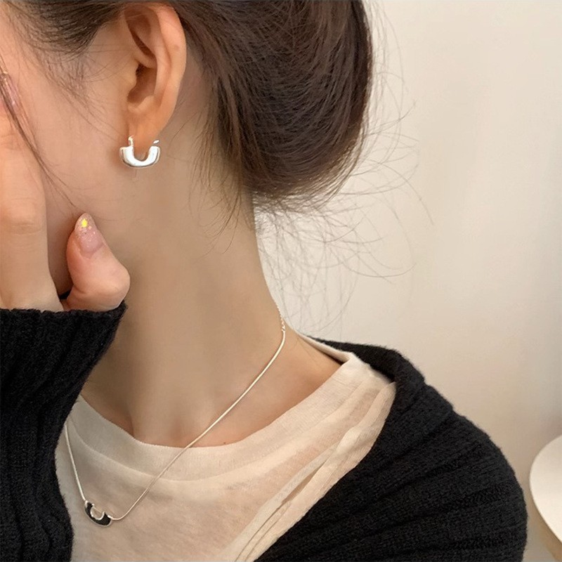 925纯银针耳钉女2023新款小众个性百搭高级感耳环简约养耳洞耳饰详情21