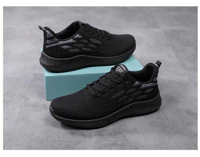 运动鞋男夏季男鞋春秋季跑步鞋2024新款黑色网面男士休闲工作鞋子详情30