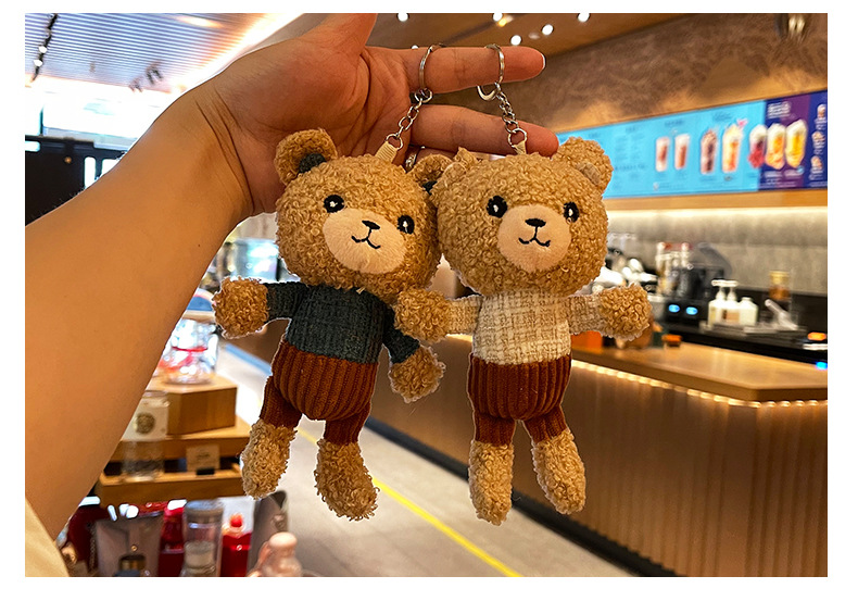 Wholesale of teddy plush long-legged pudding bear plush toys, keychains, bear dolls, bags, pendants, and small gifts pic 13