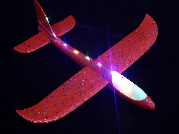 49cm大号发光泡沫飞机批发夜市手抛回旋飞机模型户外仿真航模玩具详情9