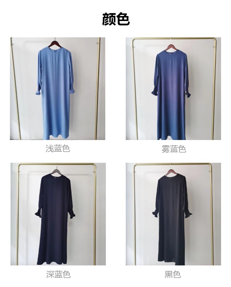 厂家直供伊朵朵新款大码女装长裙　时尚圆领　纯色连衣裙23591#详情10