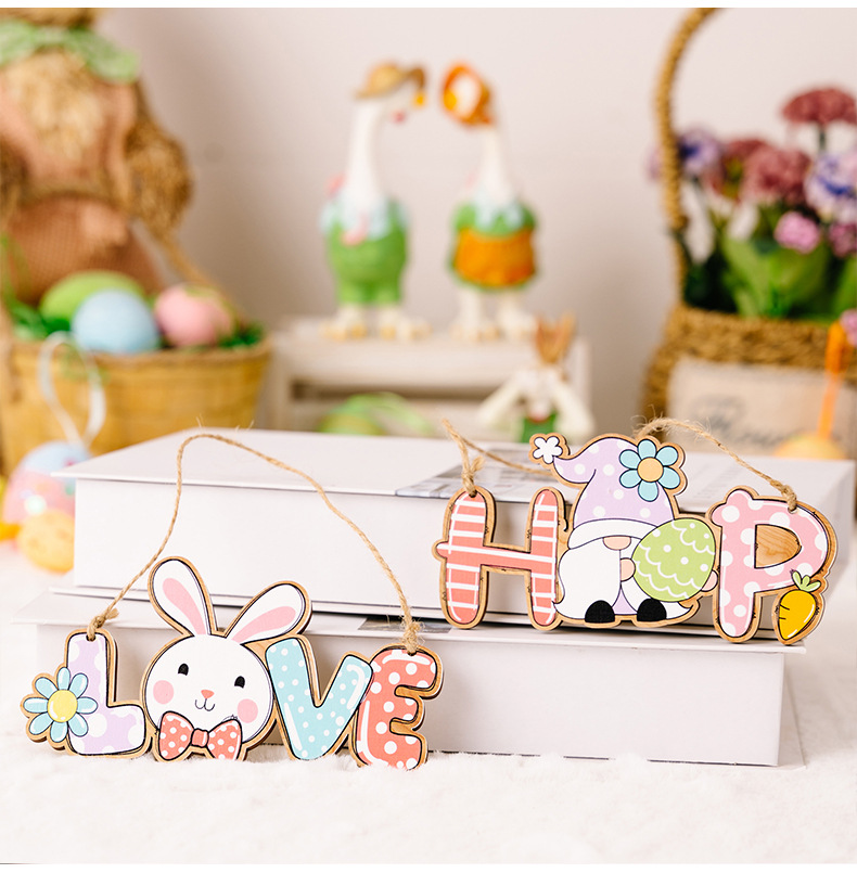 New cross-border Easter decorative items, Easter letter pendants, colorful rabbit pendants, colorful letter pendants pic 8