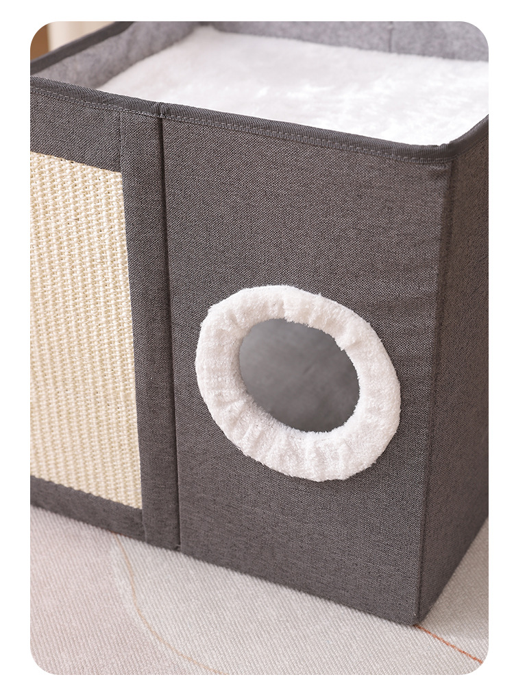 Factory direct supply of cross-border foldable storage cat beds, cat houses, villas, all-season suitable for keeping warm, with cat scratch plates pic 13