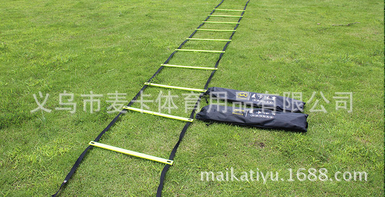 厂家供应足球训练敏捷梯 速度梯子 灵敏梯 训练跳格软梯8米16节等详情9