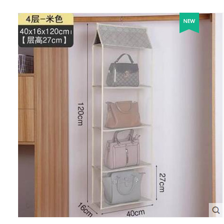 Three-dimensional dust-proof hanging bag, bag storage hanging bag, bag storage hanging bag, four-layer hanging bag, eight-compartment hanging bag pic 17