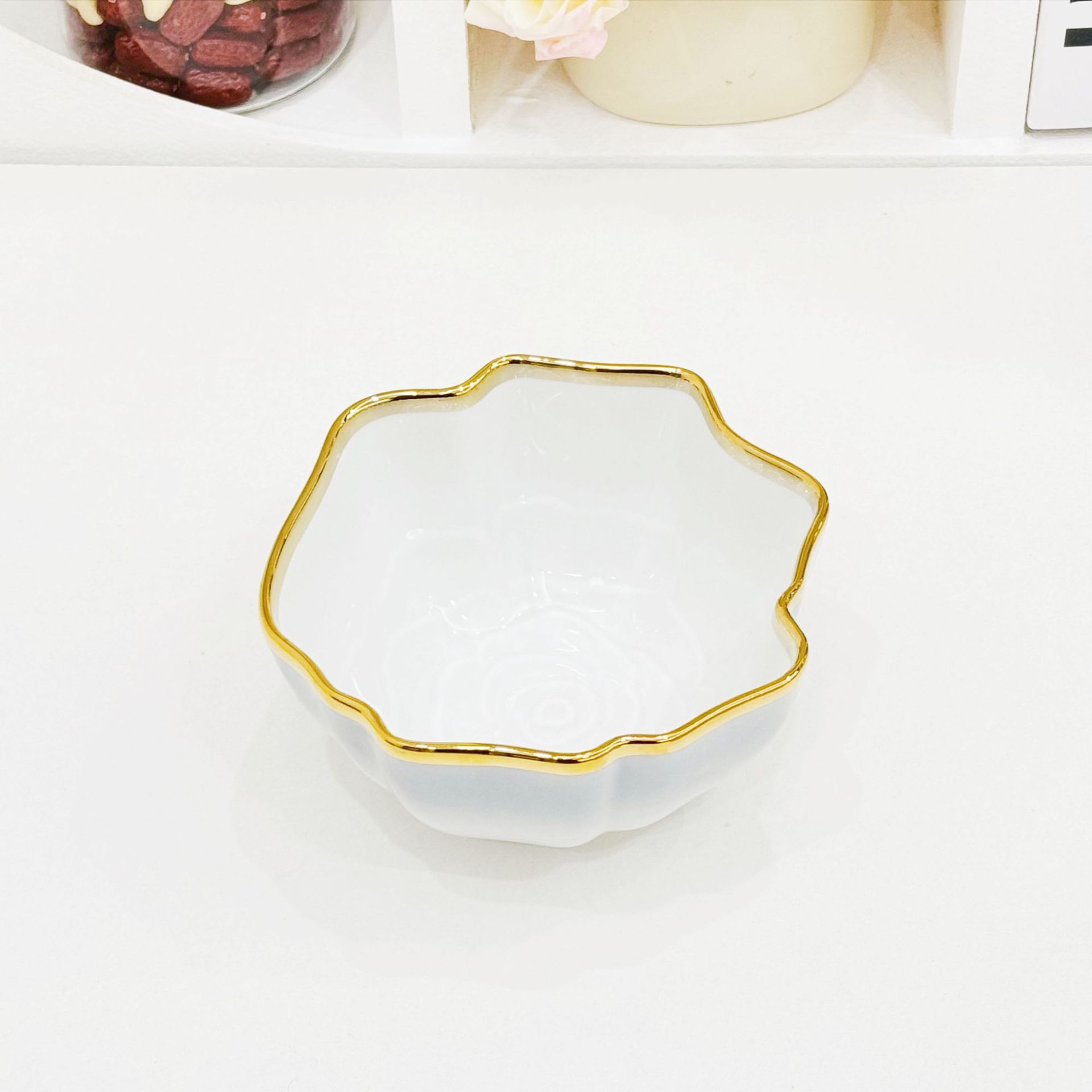 A set of household light luxury and high-end printed bowls, bone China 2024 new style, beautiful ceramic bowls, plates, bowls and tableware pic 16