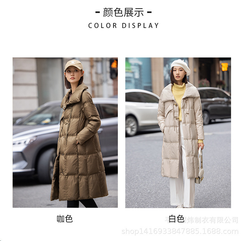 Factory direct sales 2024 Winter new warm and cold-resistant down jacket for women, extended coat, 90 new national standard goose down pic 11