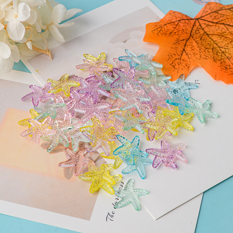 Wholesale of starfish color acrylic transparent resin accessories, diy jewelry accessories, clothing accessories and cream glue pic 1