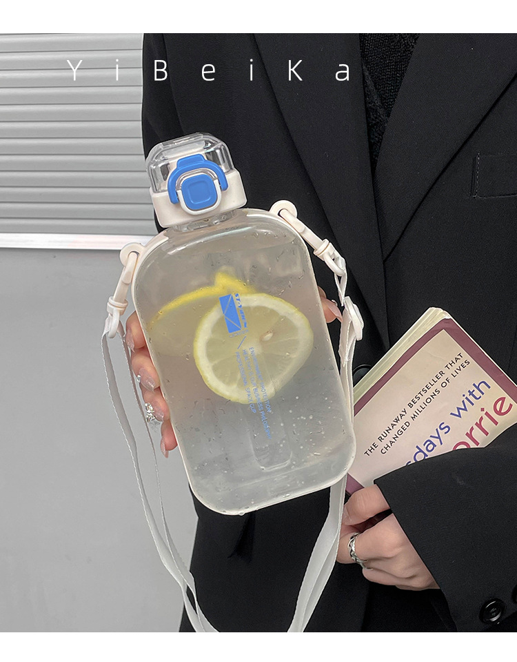 时尚简约大容量水杯创意方形运动健身杯子高颜值网红塑料水杯批发详情4