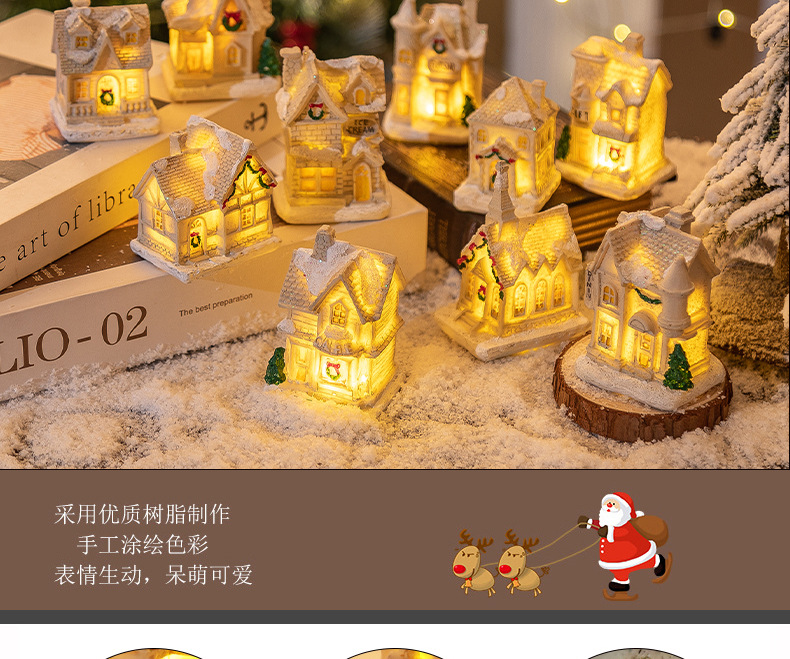 Christmas decorations, Christmas resin small houses, LED illuminated houses, Christmas micro-landscape ornaments, Christmas gifts pic 8