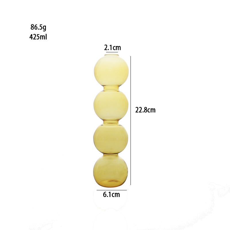 A popular Instags-style glass small vase, a niche hydroponic and hydroponic transparent light luxury bubble decoration for living room flower arrangement pic 7