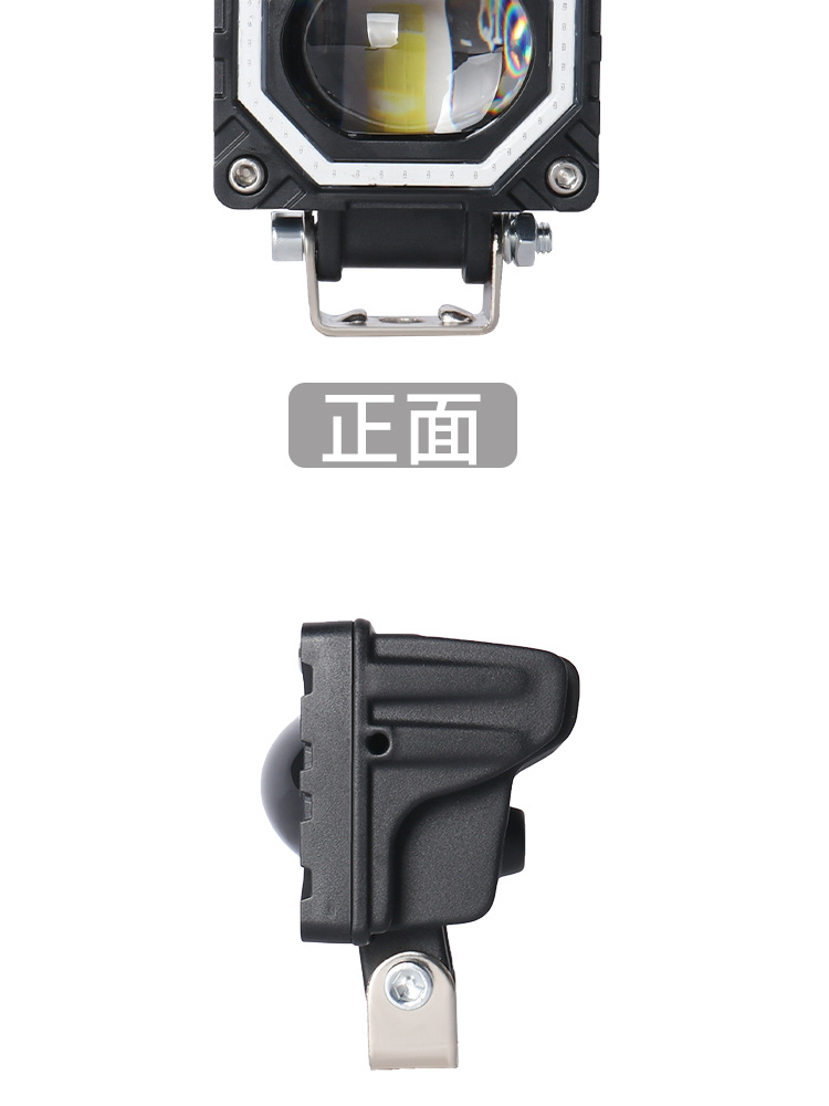 led车灯跨境摩托车方形灯天使眼蓝光圈改装前照灯远近光透镜车灯详情19