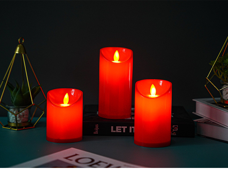 Wholesale of festive red electronic candles, led simulation swing large candle lamps, and household plastic candle lamps from the manufacturer pic 2