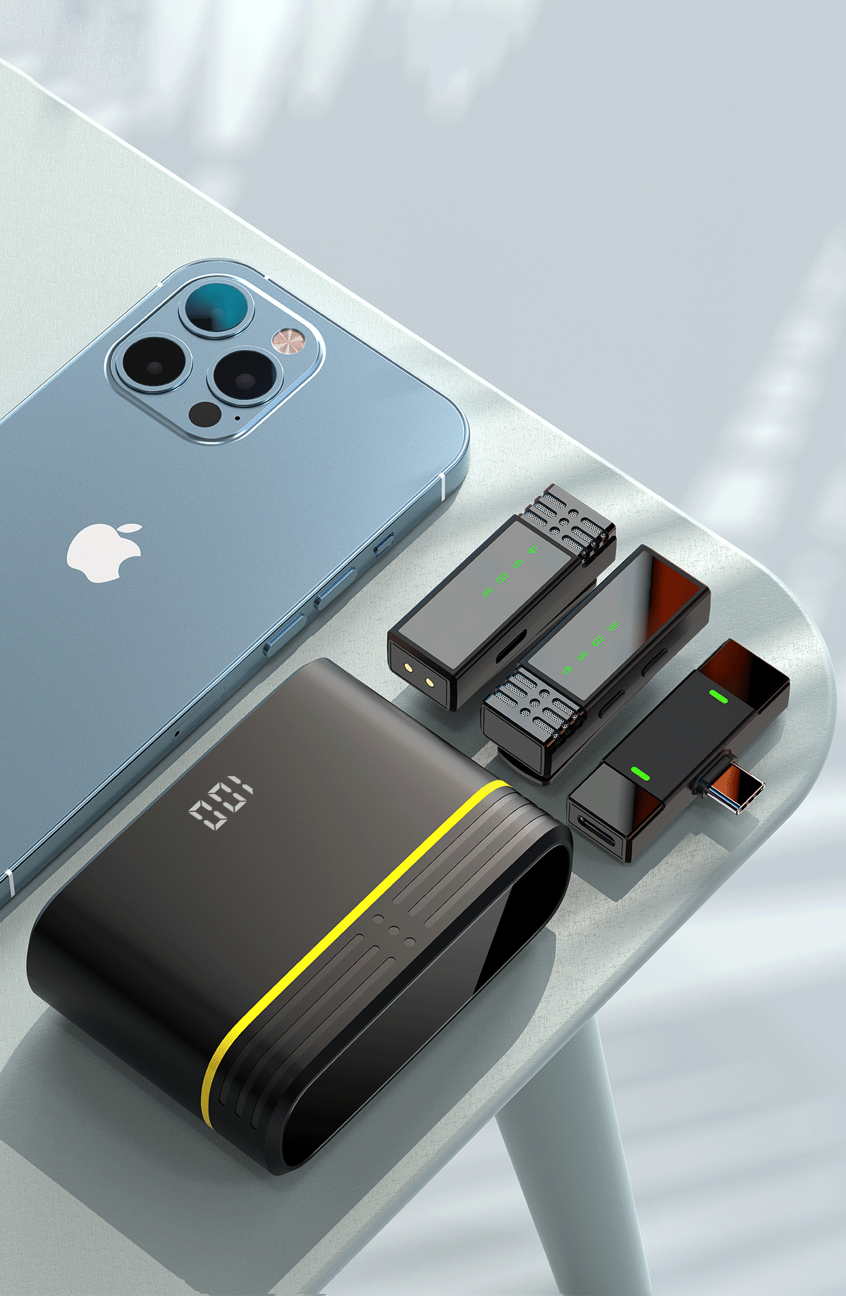 跨境新款私模无线领夹麦克风J68直播户外收音降噪混响监听麦克风详情18